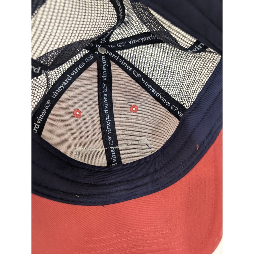 Vineyard Vines Trucker Hat Salmon Pink Mesh Back Adjustable Cap Menswear Hook - Picture 4 of 5
